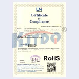 電感式接近傳感器RoHS證書(shū)2019